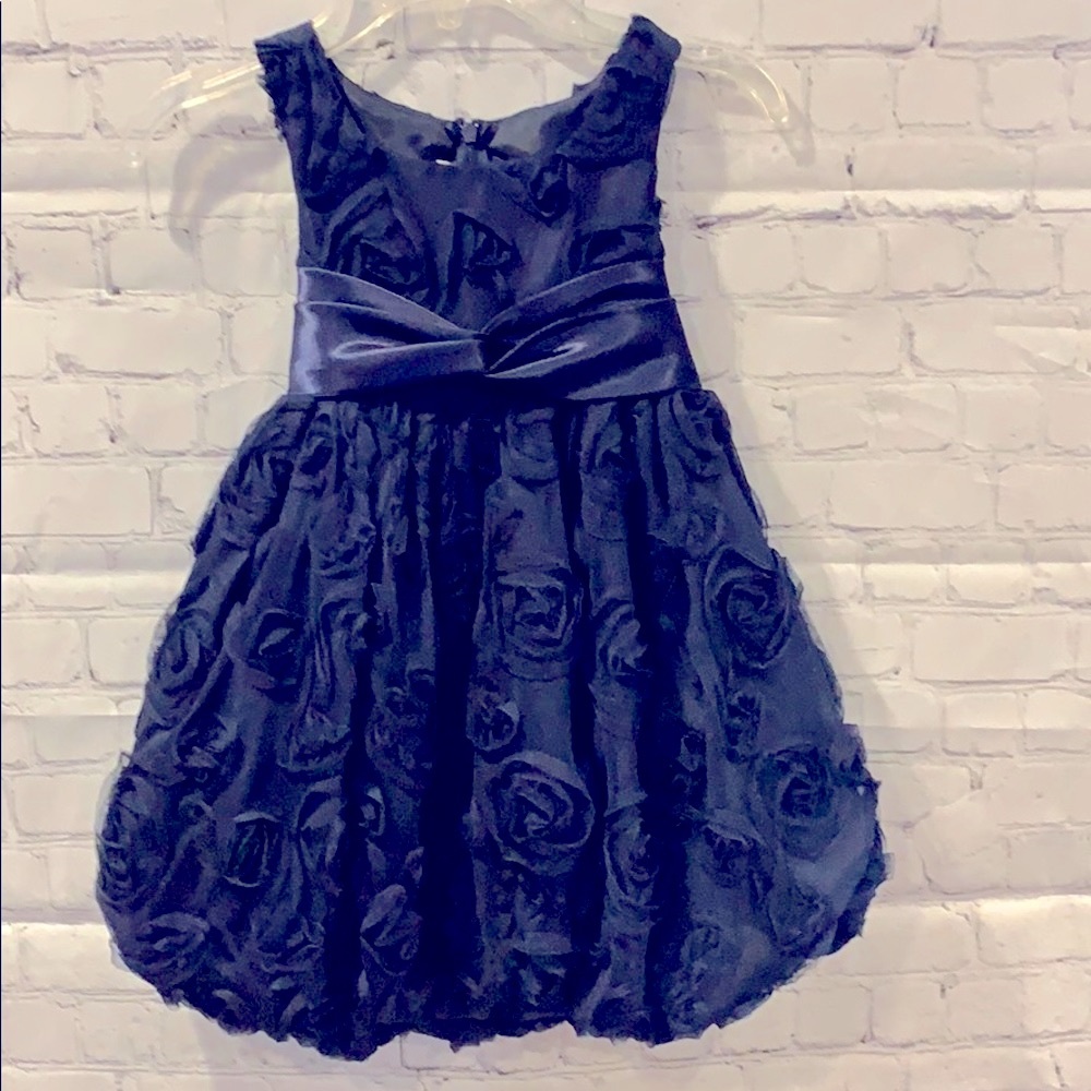 Bonnie Jean Navy Twist Waist Dress - Size 4